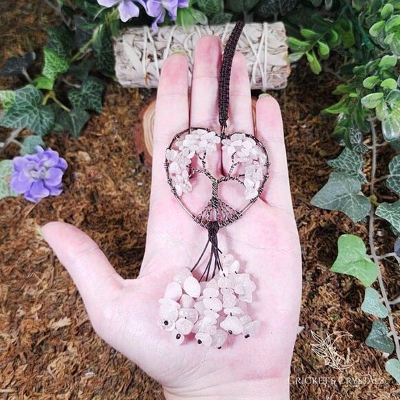 Handmade Rose Quartz Crystal Heart Décor #4 - Picture 2 of 2